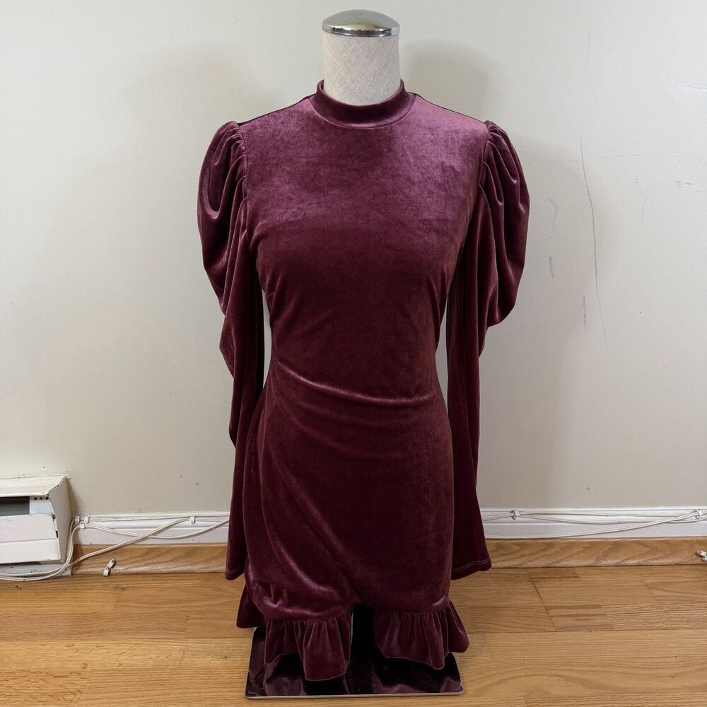 Lovers + Friends Molly Mini Dress Mauve Pink S Velvet Velour Coquette Glam Luxe